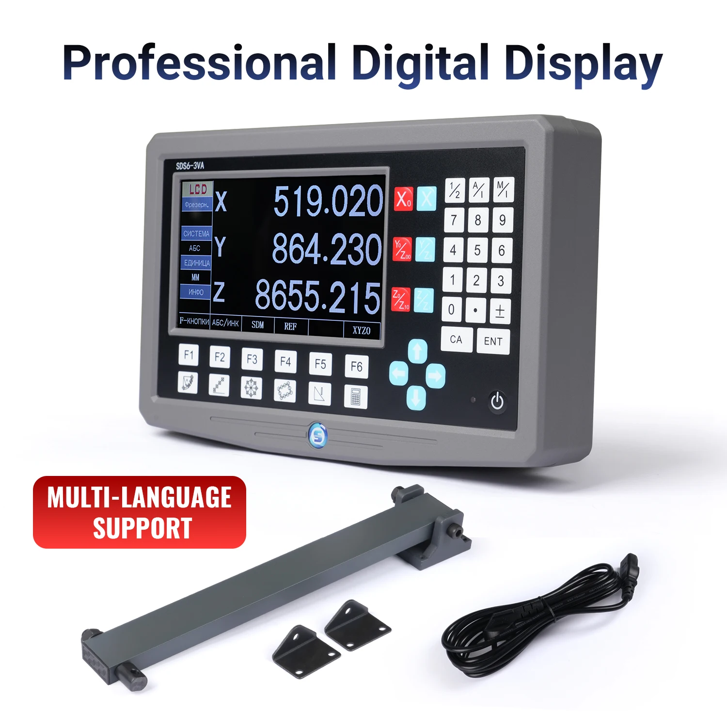 3VA LCD DRO Digital Readout 7 Inch TFT 2 3 Axis CNC Lathe Mill TTL Signal High Precision Measurement Metal Working Equipment