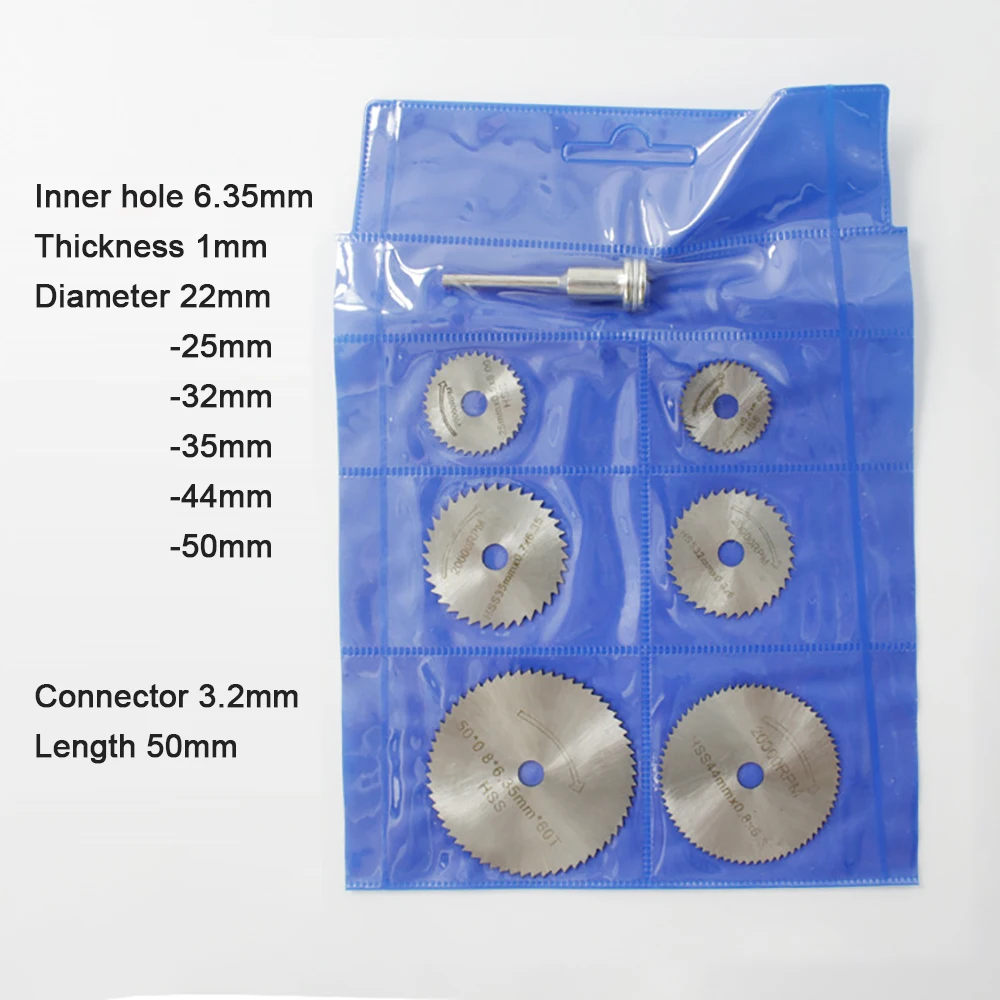 6 قطع/7 قطع مجموعة شفرات منشار دائري صغير - أقراص قطع من الفولاذ المقاوم للصدأ للخشب - متوافقة مع الأدوات الكهربائية الدوارة #3