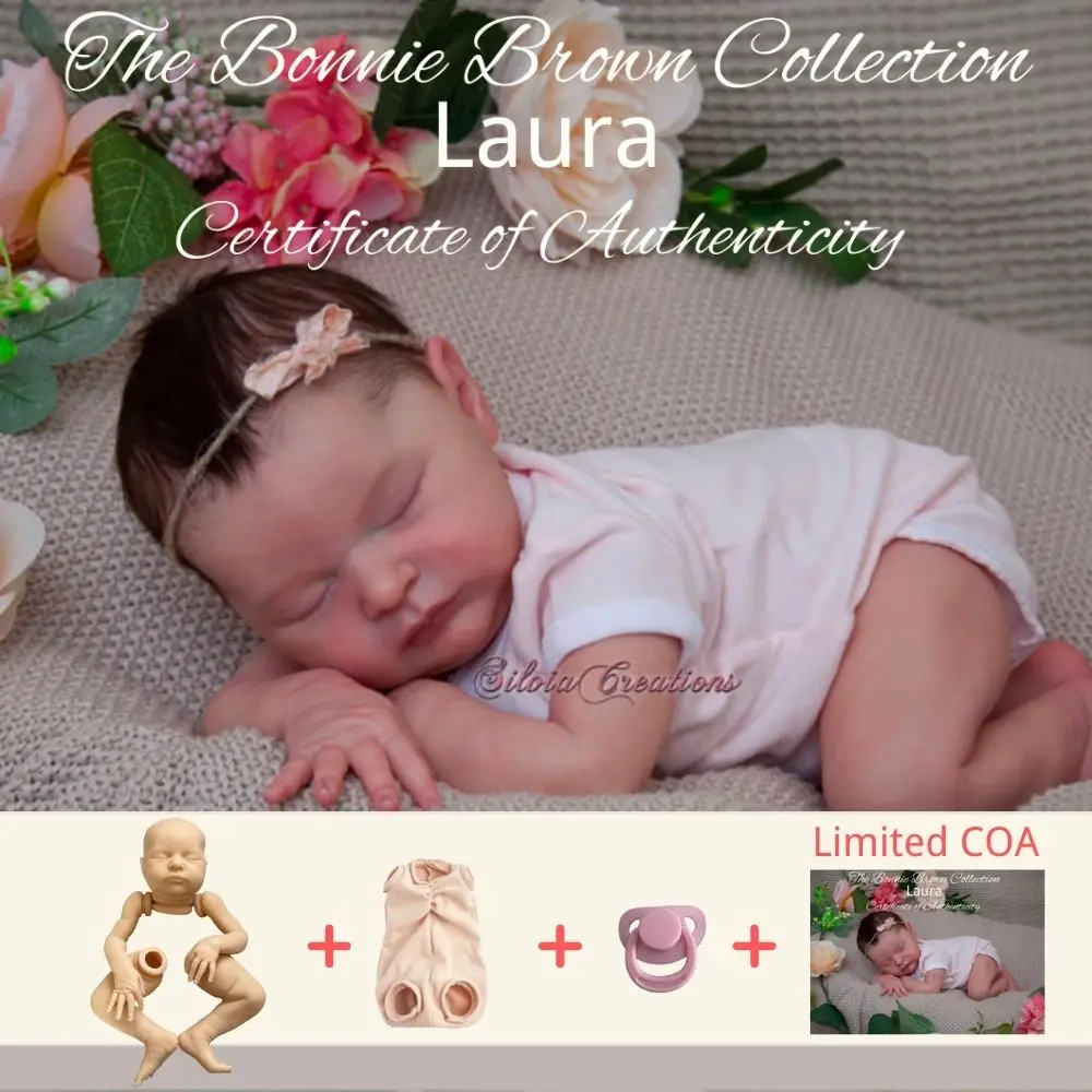 New 20.5 Inches Unfinished Reborn Doll Kit Laura Limited Edition With 2nd Edition COA Vinyl Blank Reborn Baby Kits DIY Toy