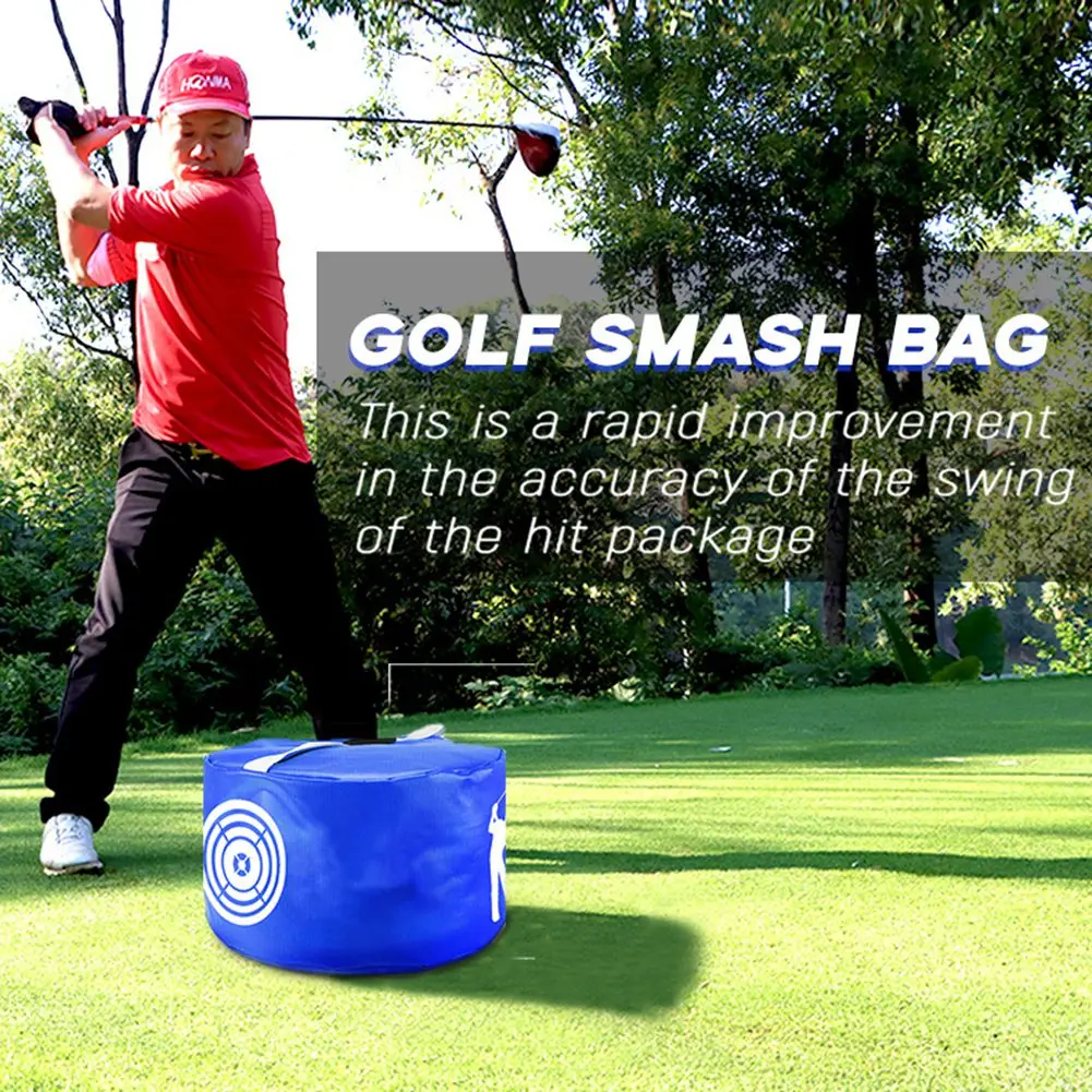 X59A_Golf Impact Power Smash Bag Hitting Bag Swing Training Aids Impact Swing Trainer Golf Swing Training Bag، أسود