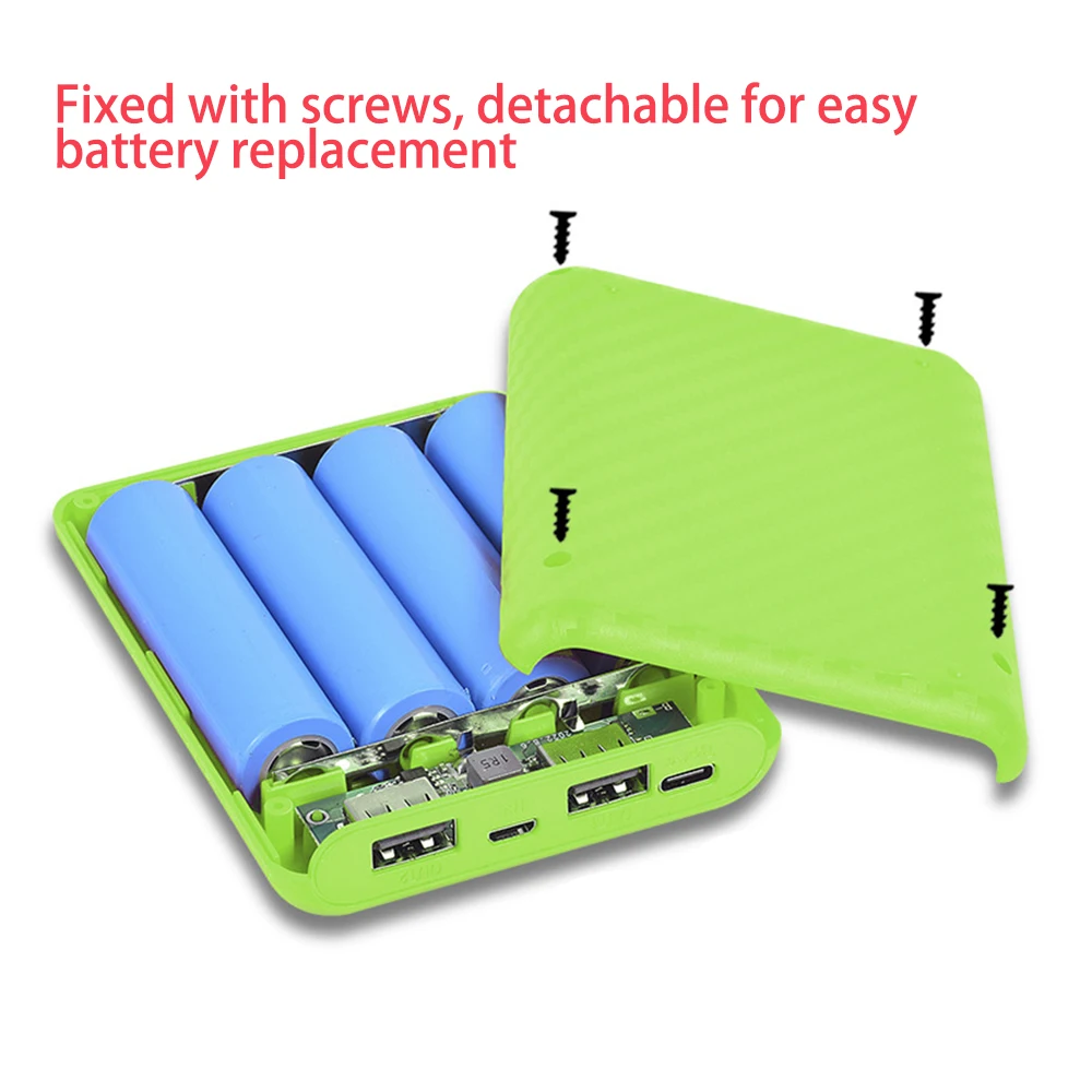 DIY Power Bank Box 4x18650 Battery Charger Case Portable Fast Charging Case Solderless Power Bank Shell Batteries Charging