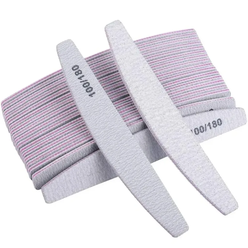 10 Paquetes Lima de Uñas Profesional de Doble Cara Papel de Lija 100 180 Grano Reutilizable Herramienta de Manicura para Uso en Casa o Salón 4