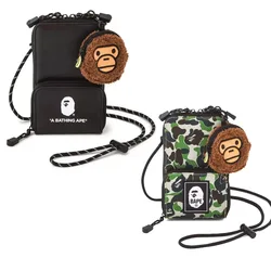 In Stock 2pcs Japan Camouflage Black Monkey Cell Phone Bag Coin Purse Shoulder Bag Crossbody Bag Fashion Toys Gifts