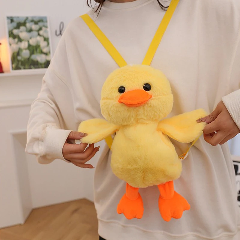 33cm kleine gelbe Ente Plüsch Rucksack kawaii Stofftier Enten tasche Cartoon niedlichen weichen Schult asche Mädchen Kindertag Geschenke