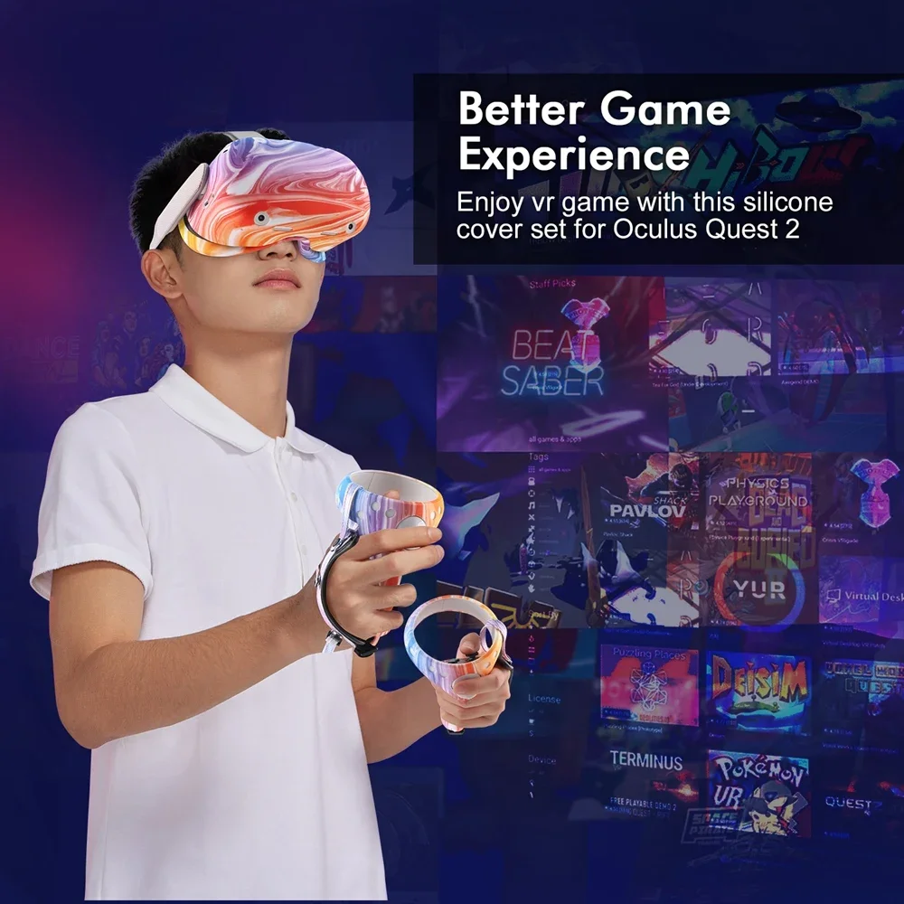 Touch Controller Shell Case com Alça, Handle Grip, VR Conjuntos de Capa Protetora, Oculus Quest 2 Acessórios