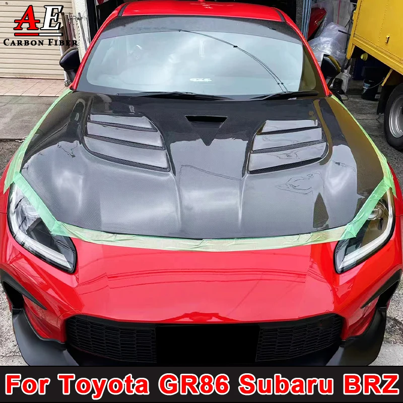 Front Hood Bonnet  For Toyota GR86 Subaru BRZ 2019+ Carbon Fiber Front Engine Hood Air Vent  VRS Style Body Kit Car Accessories