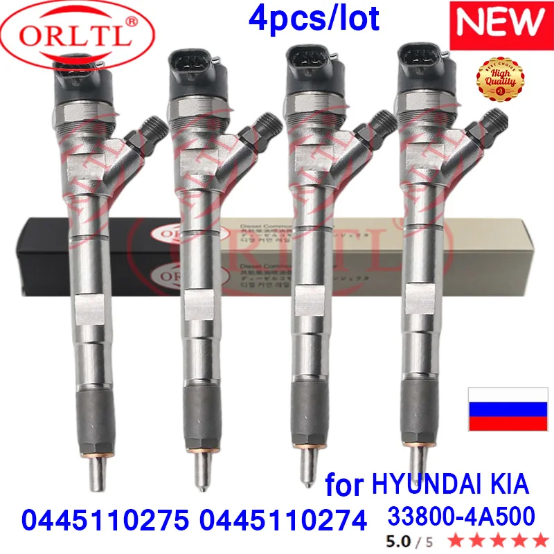 ORLTL 33800-4A500 NEW NOZZLE 0445110274 0445110275 338004A500 Common Rail Sprayer Injector For HYUNDAI KIA 4PCS