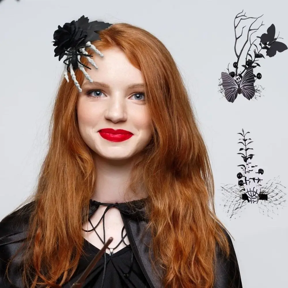 

Personality Cloth Ghost Claw Hair Clip Flower Harajuku Skeleton Hand Hairpin Cosplay Supply Y2K Halloween Headwear Festival Toys
