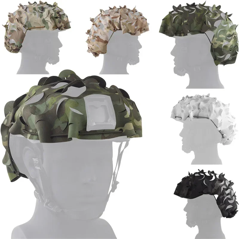 Breathable Mesh Camo Tactical Helmet Cover  Helmet Cover for Fast Helmet, Tactical Helmet Cover for Paintball