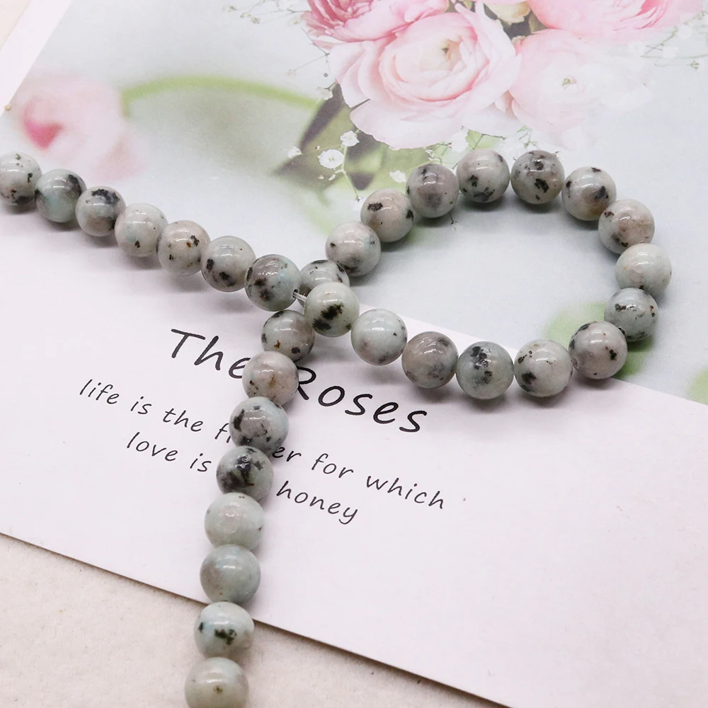 Natural Stone Round Tianshan Blue Stone Loose 10-12mm Straight-hole Beaded Beads DIY Jewelry Necklace Accessories Wholesale