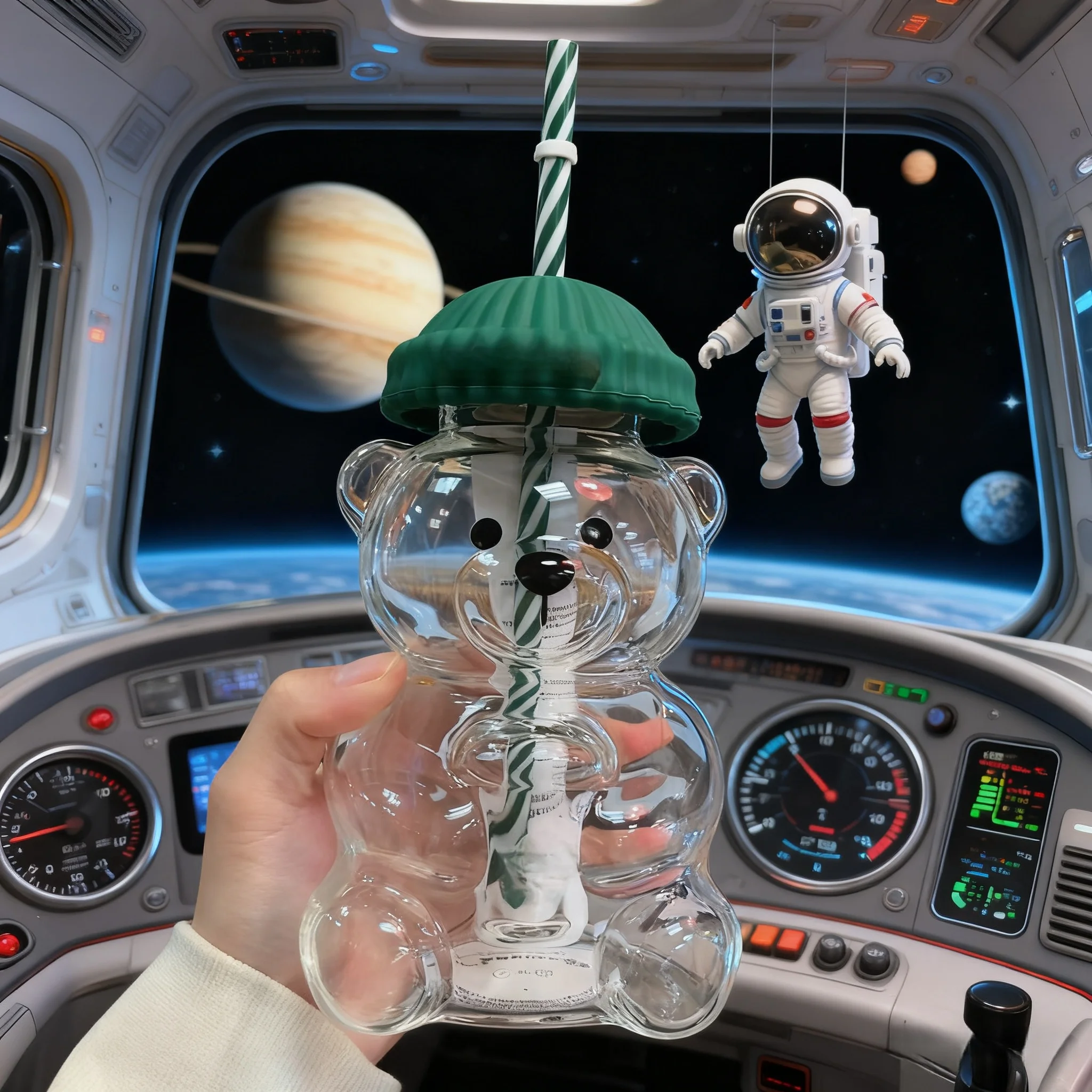 

Cartoon Bear Transparent Glass Bottles Cute Takeout Drink Containers for Bubble Tea Juice Party Supplies