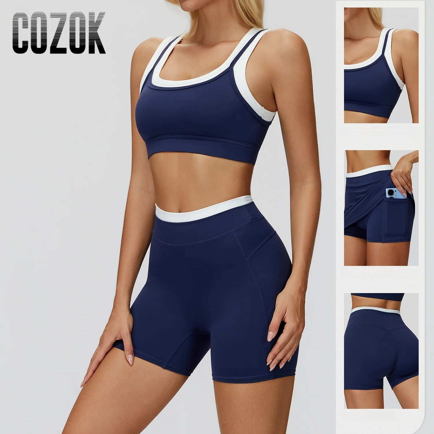 2 قطعة مجموعة اليوغا للنساء كتلة اللون مضلع عالية الخصر عادية اللياقة البدنية مجموعة الرياضة الصدرية سترة رياضية المحاصيل الأعلى اليوغا السراويل متوهج يغطي الرجل