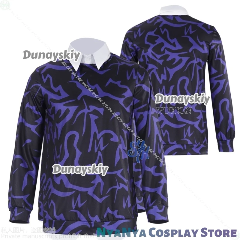 كوريا المعبود موحدة ساجا بنين طفل أنيمي Kpop شيطان تأثيري الأرجواني نمط كاذبة اثنين تي شيرت موضة جيراي كي هالوين لعب الأدوار