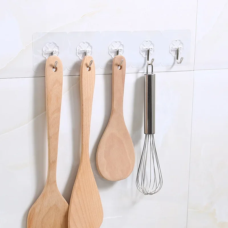 Transparent Wall Hooks Hangers Self Adhesive Door Wall Hangers Hooks Suction Heavy Load Rack for Kitchen Bathroom Accessories