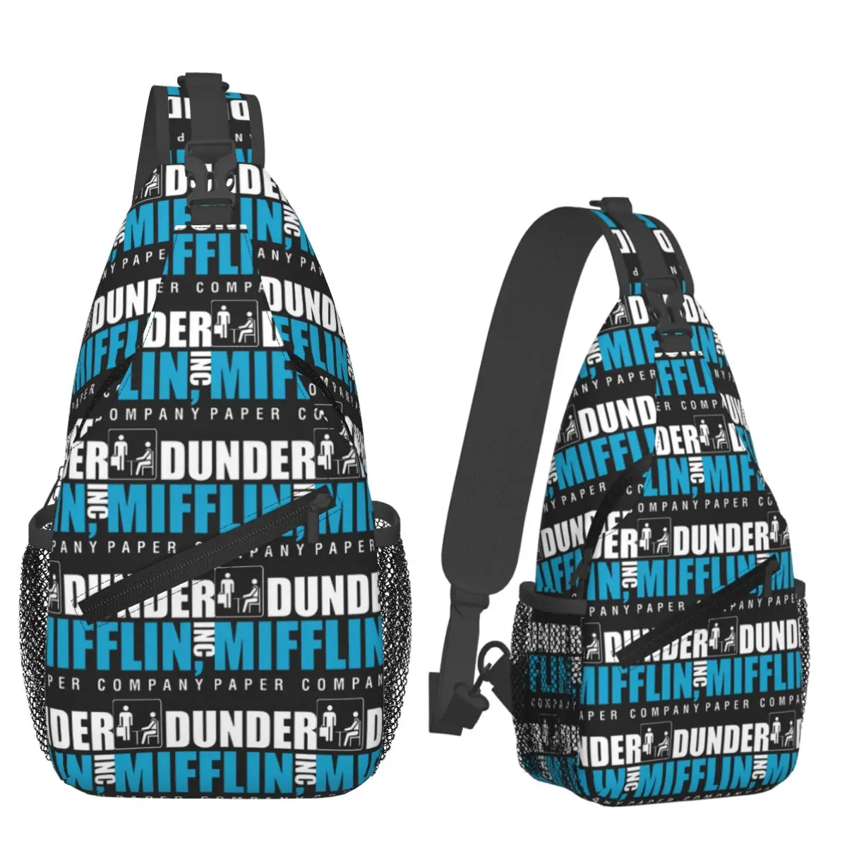 Dunder Mifflin Paper Company Essential Chest Bag Men Sling Crossbody Backpack Chest Bag Traveling Hiking Daypack Shoulder Bag