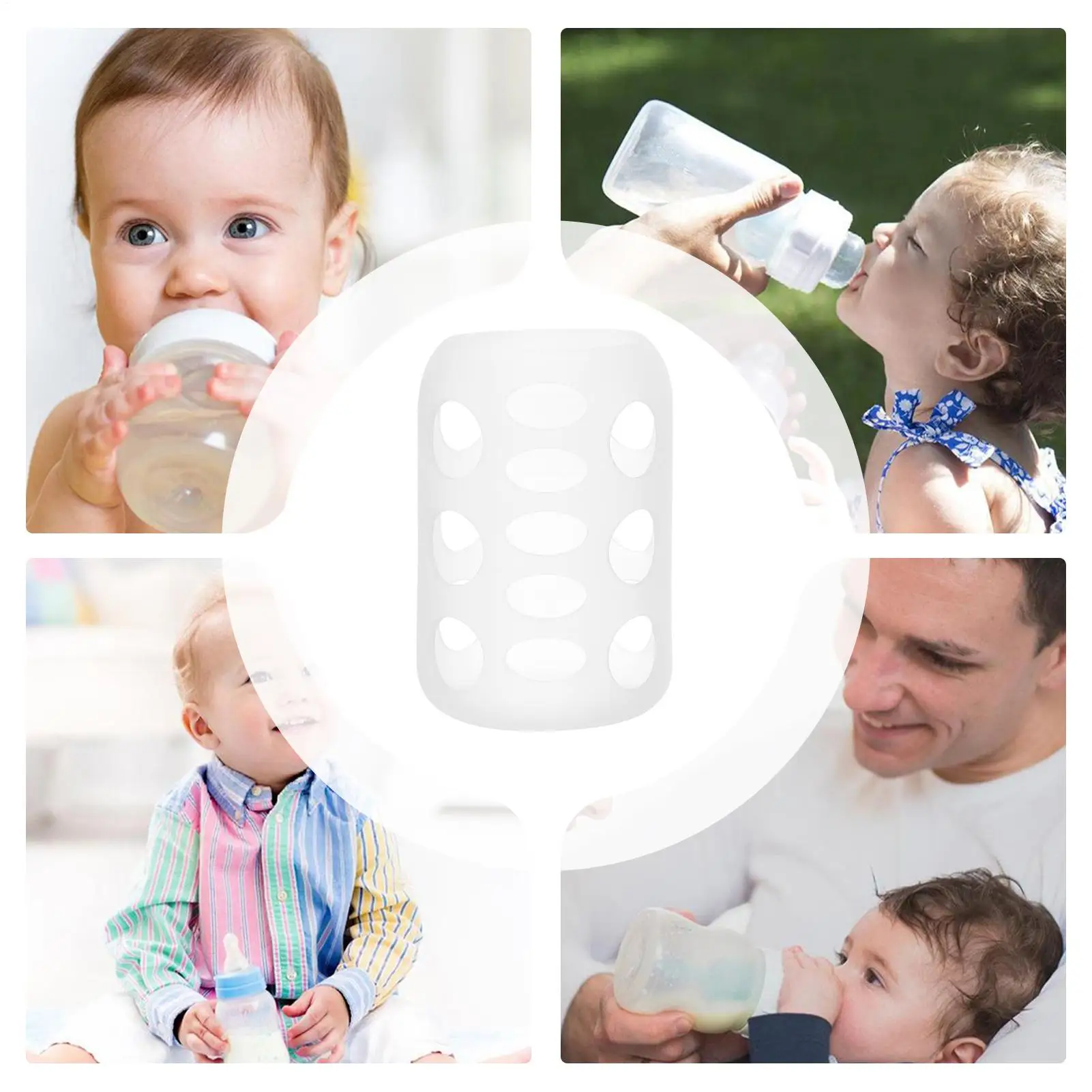 Manchon en Silicone pour bouteille en verre, protecteur de porte-biberon, Anti-casse, alimentation en verre pour voyage, extérieur, poussette, voiture de parc