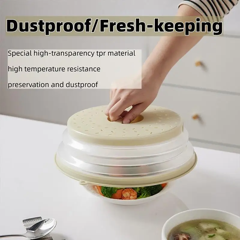 Multi-Function Microwave Tray With Bottom Folding Heating Covers Food Splash-Proof Microwave Cover Fresh-keeping Cover Tool