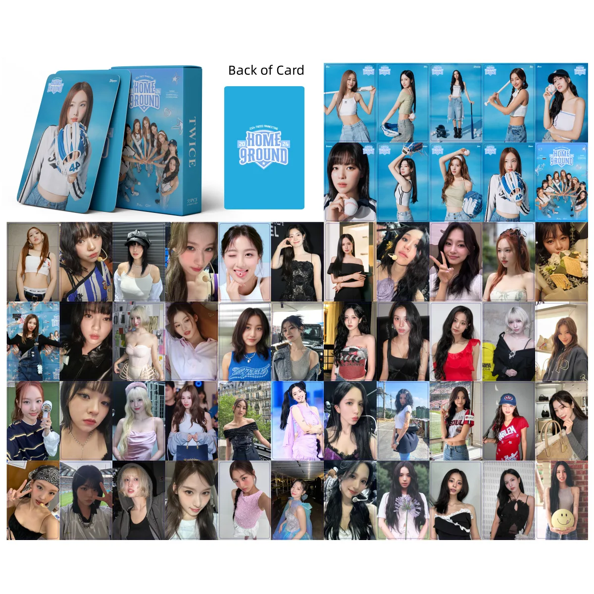 Idol Girl New Season's Greetings Druo Cards, Mina Sana Destroy Hyun, Tzuyu Chaeyoung, Jihyo Momo, NaYeon Photocards, GérGifts, 55Pcs per Set