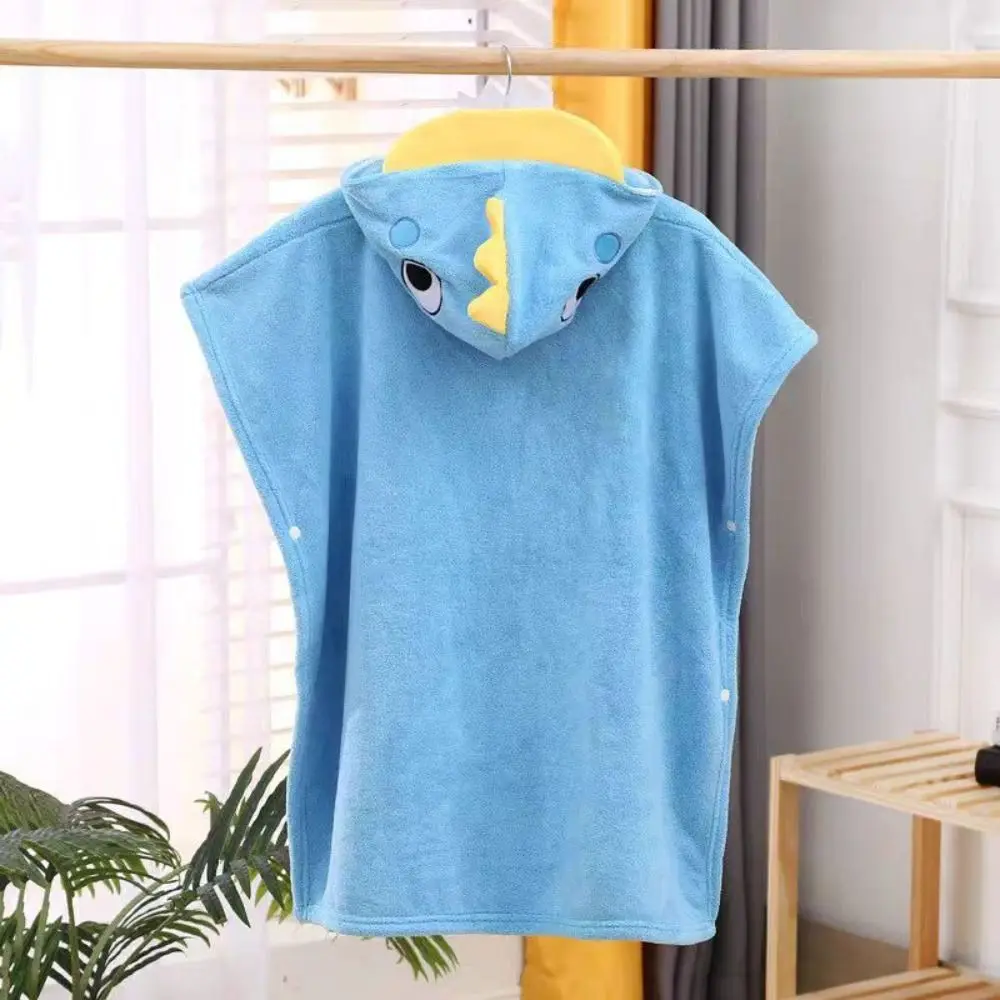 Comfortable Cartoon Baby Bath Towel Quick-Drying with Hat Hooded Bathrobe Soft Coral Velvet Infant Bathrobe Shower Cloak