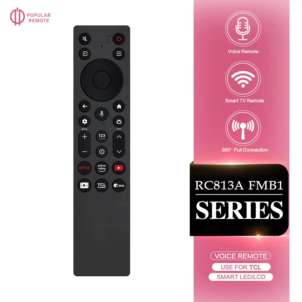 RC813A FMB1 para TCL Voice Smart TV Control remoto función para TCL 55/65/75 C755 P71K P81K P61K S51K C61K controlador de la serie
