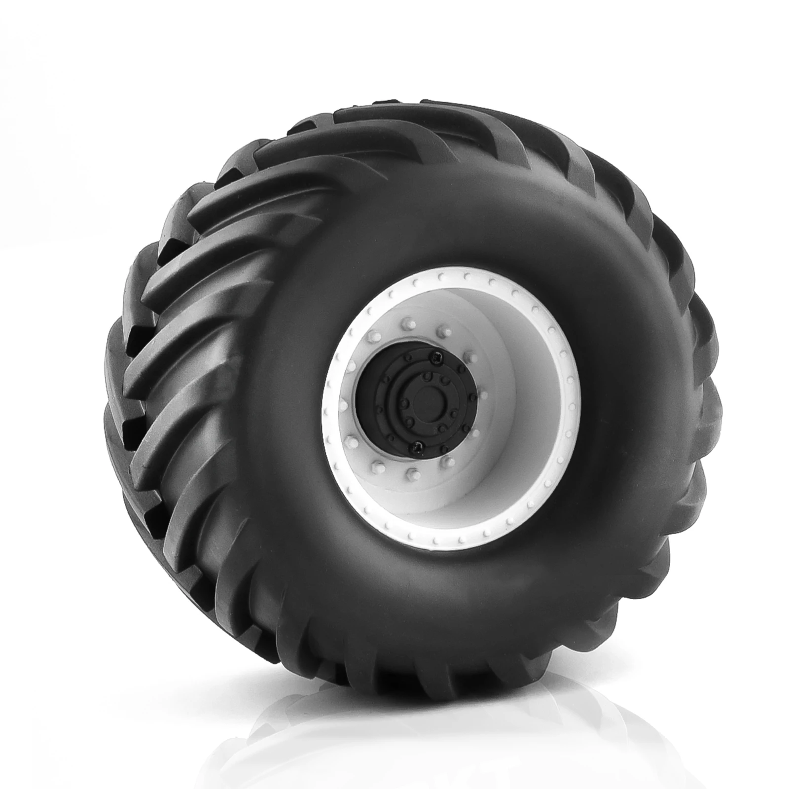 

RS 2PCS 1/8 Scale RC Monster Truck Rubber Tire w/17mm Hex Plastic Wheel Rim 173mm/91mm Rubber Rocks Tyres Set Fit for Traxxas