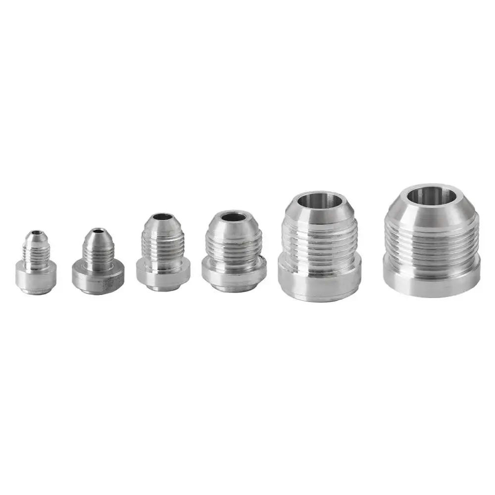 

Aluminum Silver Male Aluminium Weld External Thread Round Base Straight Male Weld Fitting Adapter Welding Joint AN4-AN20