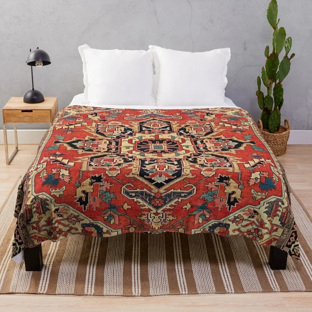 

Serapi Antique Persian Carpet Print Throw Blanket For Sofa Thin Travel Blankets For Sofas Plush Blankets