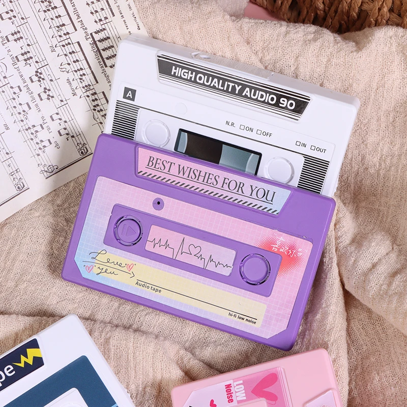 Self-Made DIY การ์ดอวยพร INS บันทึกโพสต์การ์ดเทปคาสเซ็ต Self-Made DIY ของขวัญวาเลนไทน์ 5 นาทีการบันทึกเสียง