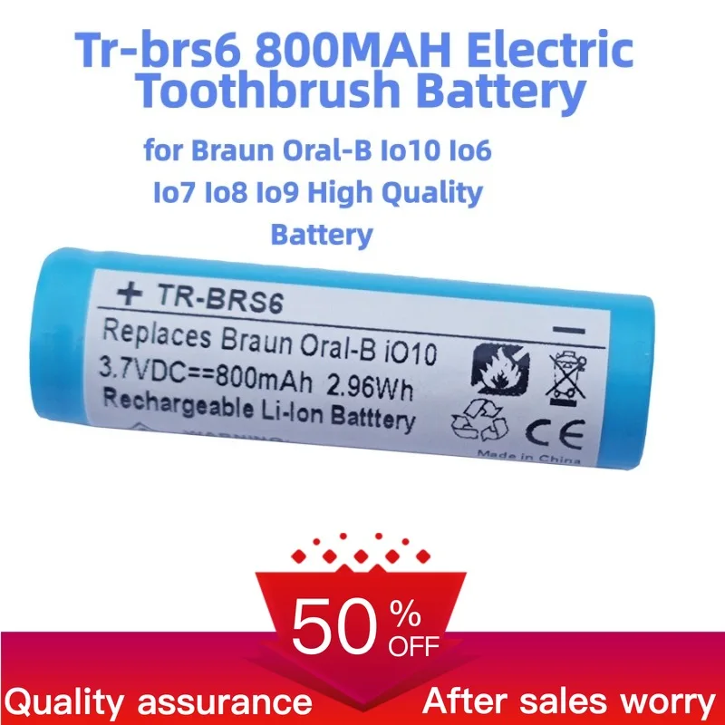 Tr-brs6 800mAh Electric Toothbrush Battery for Braun Oral-B Io10 Io6 Io7 Io8 Io9 High Quality Battery