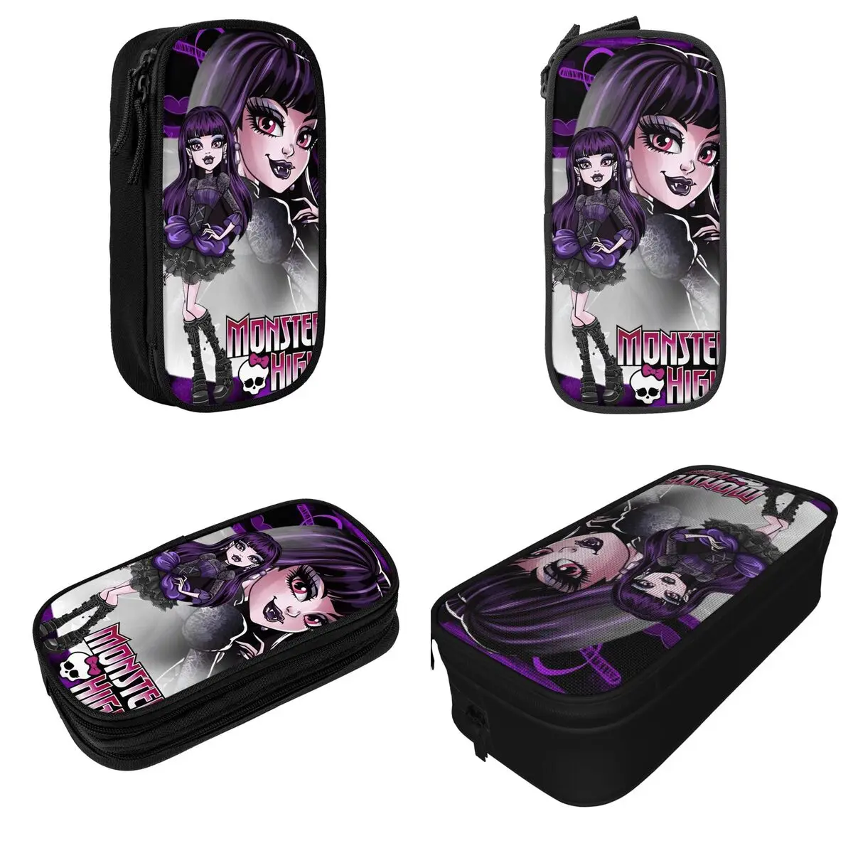 Lovely Anime Cartoon Monster High Pencil Cases Pencilcases Pen Box Student Big Capacity Bags School Supplies Cosmetic Stationery