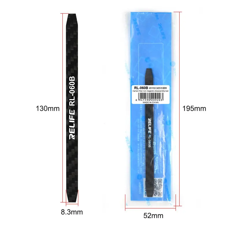 RELIFE RL-060B Carbon Fiber Non-magnetic Disassembly Crowbar ow Thermal Conductivity, Flame Retardant, For Mobile Phone Repair