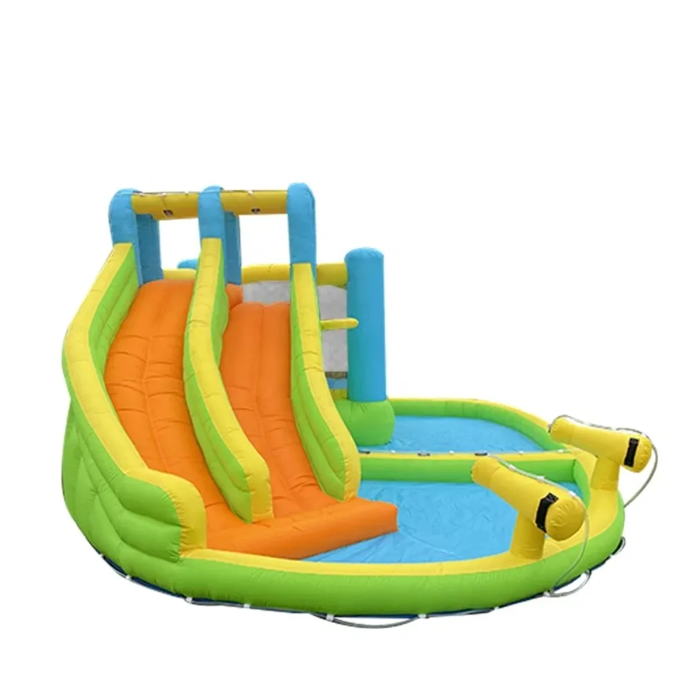 Multi-functional Durable Double Slide Funny Kid Toy Inflatable Bounce House Inflatable Bouncy Jumping  Trampoline Combo Castle