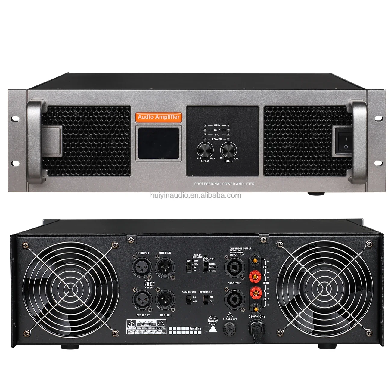 

YYHC- 2CH Amplifier Professional Amplifier 2 x 1000W 2 Fans Class H Two Channel Pro Amps For Meeting Room Bar KTV Disco DJ Audio