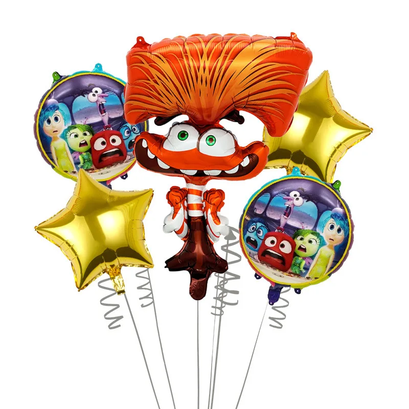 

Inside Out 2 Balloon Set Anime Character Joy Sadness Anger Disgust Fear Anxiety Balloon Baby Birthday Party Show Decorative Toys