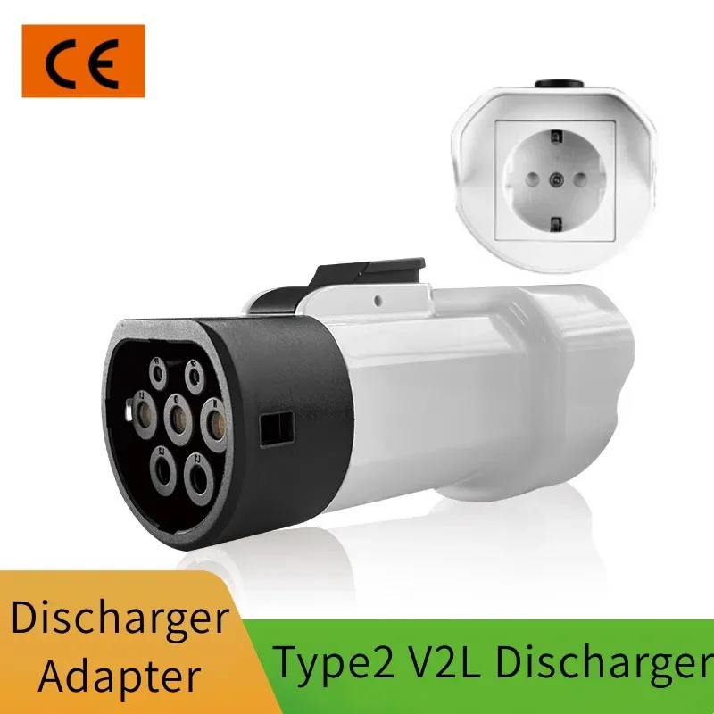 Fit for BYD/MG/KIA/Hyundai Type2 V2L Discharger Vehicle to Load Discharger Adapter IEC62196 V2L Discharger Adapter