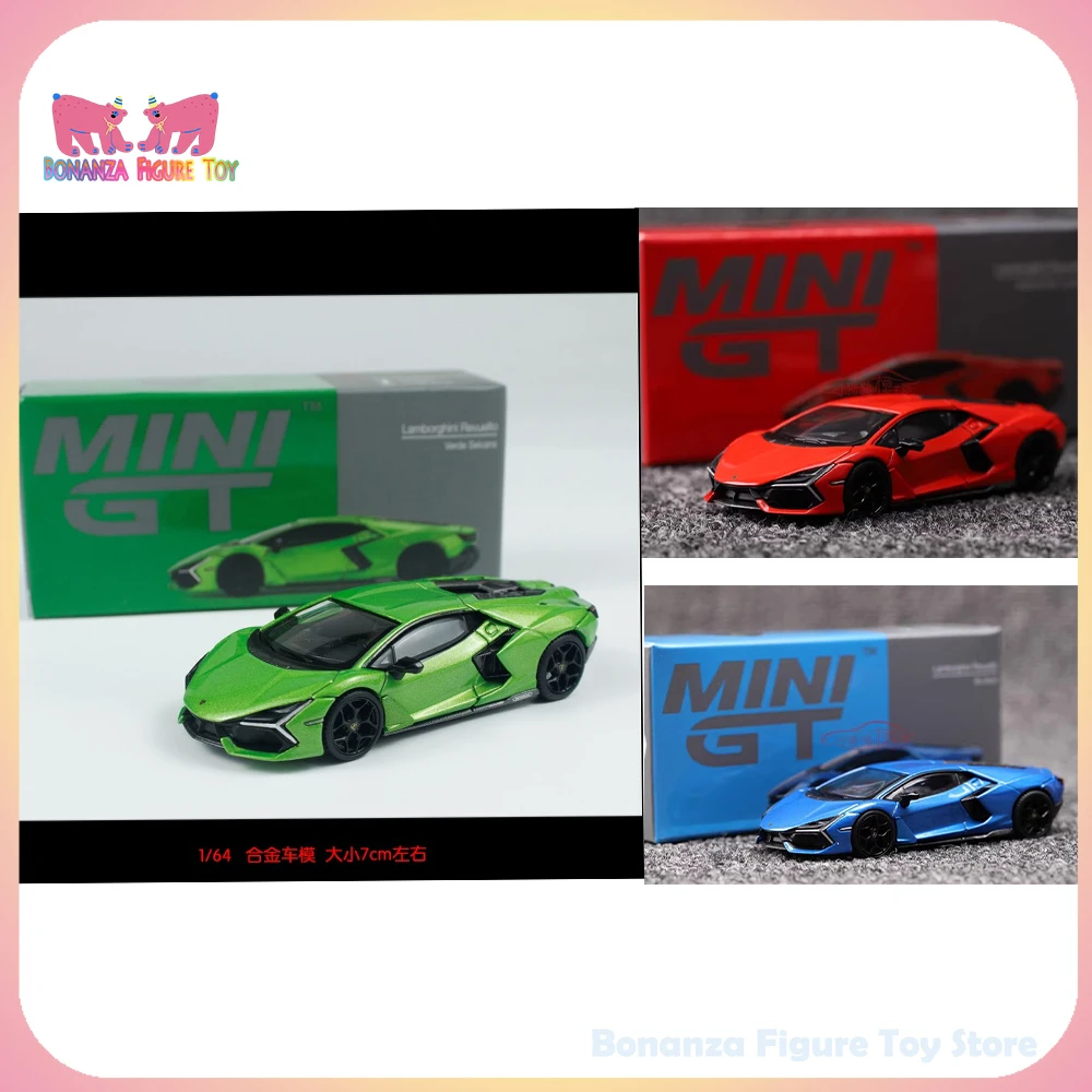 

In Stock New 1/64 Minigt Car Model Lamborghini Reveulto Verde Selvans Alloy Car Model Room Collection Design Birthday Gift Toys