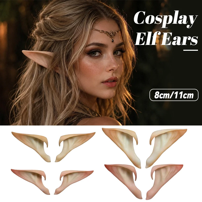 

Realistic Elf Ears Pointed Soft Latex Fairy Elf Ear Anime Game Cosplay Accessories Halloween Party Dress Up Cosplay Props