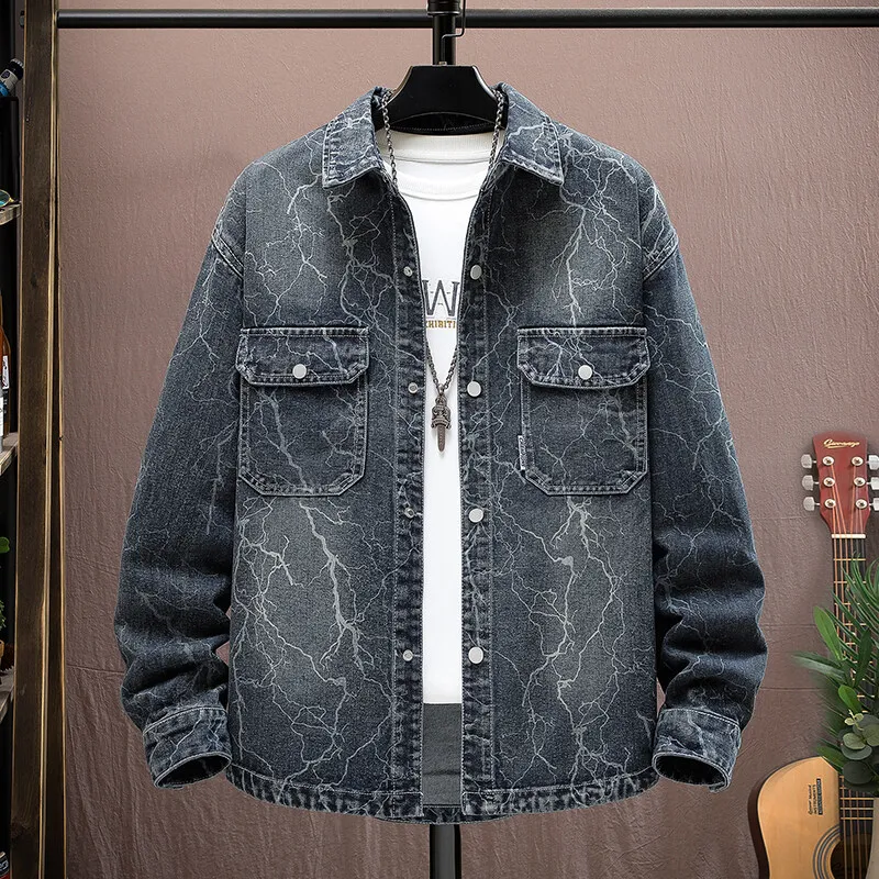 men's casual shirt male high quality casual denim jacket 2025 Spring autumn new arrival  men fashion jeans coat  plus-size M-4XL