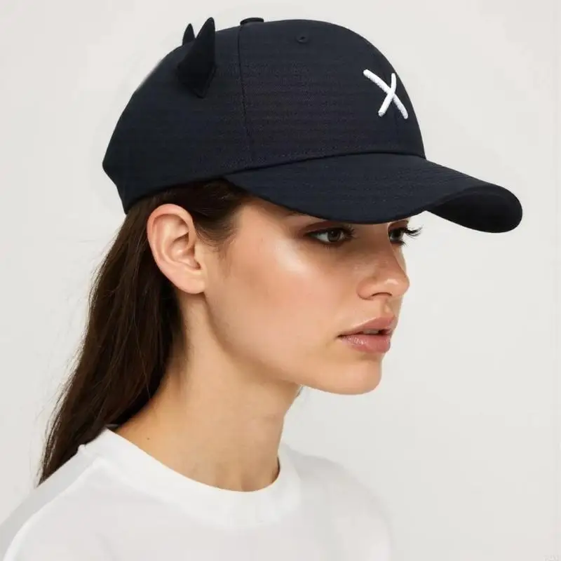 

72XE Unique Sports Hat Lovely Horn Letter Baseball Hat Ear for Idol Concert