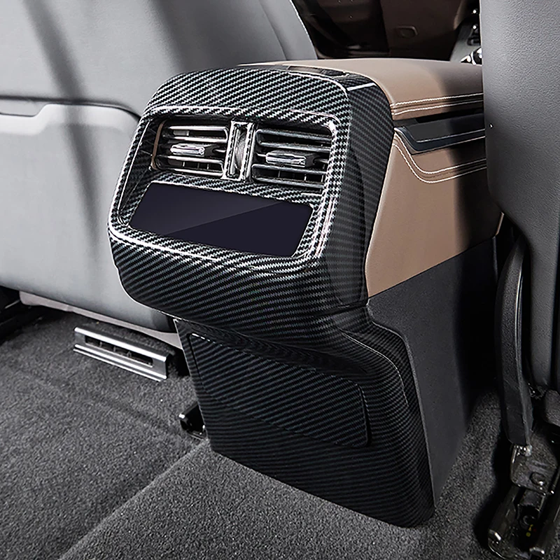 

Стайлинг автомобиля, задние розетки для кондиционера, декоративная рамка, накладка для BYD Han 2022, цвет углеродного волокна, аксессуары для интерьера