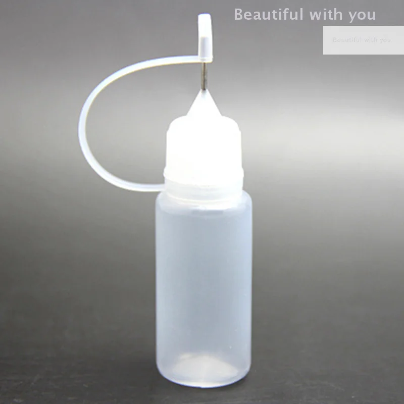 ขวดหัวเข็มแบบใหม่ขนาด 10 มล. ขวดใสสำหรับทา ขวดกาวสำหรับทาสี ขวดน้ำมันปากแหลม อุปกรณ์แต่งหน้า