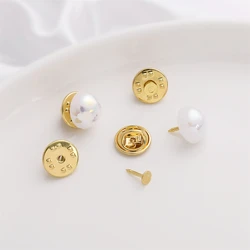 1/5 Sets14K Gold Plated Brass Pin Back Brooch Badge Holder Base For DIY Jewellery Making Supplies Craft Handmade Sewing Material