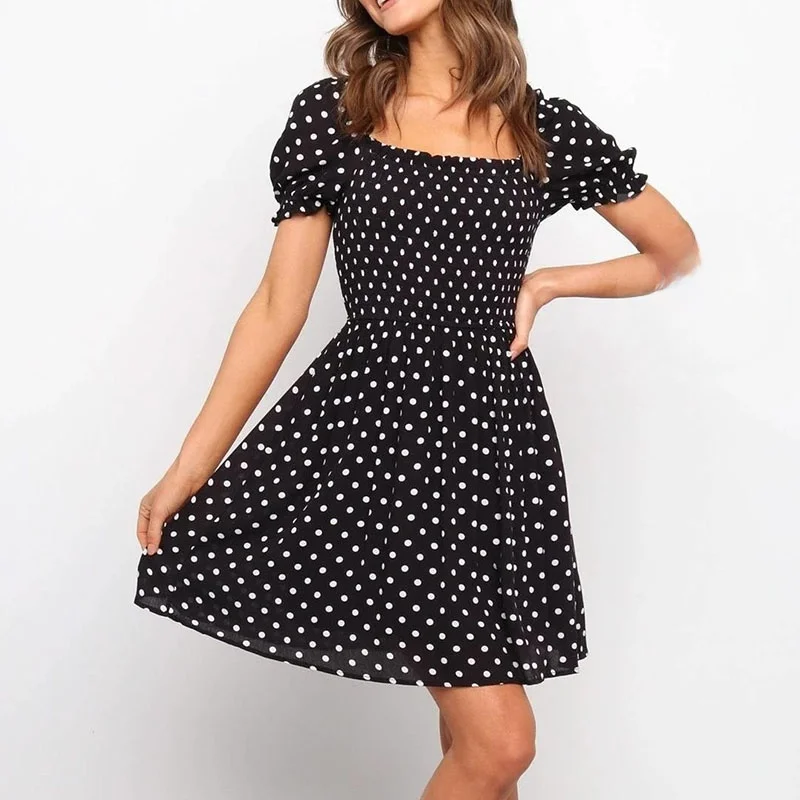 فستان صيفي بناتي من القطن مطبوع عليه زهور من FB Home Girl، ملابس صيفية للبنات، تنورة على شكل حرف A بأكمام منتفخة وخصر مرتفع، ...