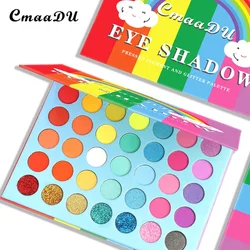 CmaaDu PRO 35Color Pigment Packed Rainbow Waterproof Rainbow Neon Eye Shadow Connect Colour  Nude Eyeshadow Palette