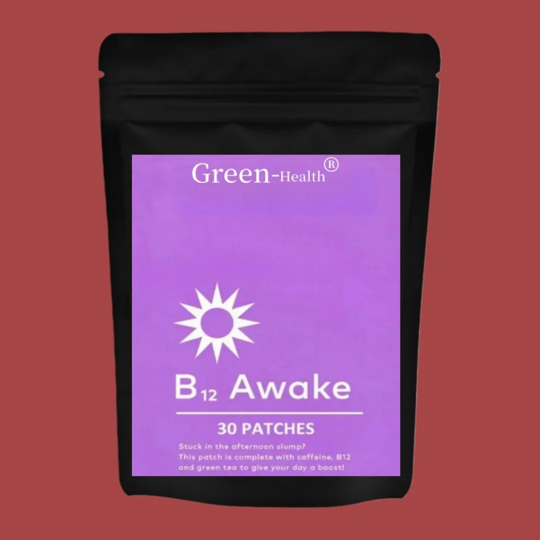 

B12 Awake Transdermal Patches with Plant-Based Ingredients, Infused with Caffeine, B12, and Green Tea Extract 30 Patches
