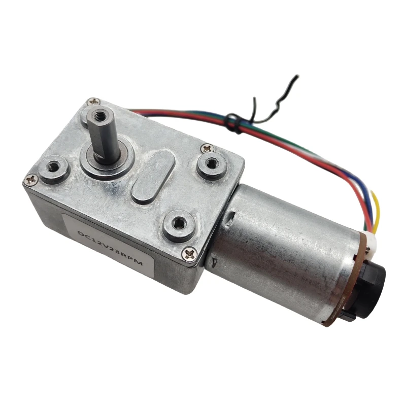 مايكرو تيار مستمر 6 فولت 12 فولت 24 فولت محرك معشق دودة مع جهاز تشفير القاعة سرعة منخفضة قابلة للتعديل سرعة وعمود إخراج مزدوج قابل للعكس #2