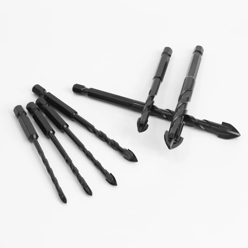 AURWOF, 1 pieza, broca de vidrio multifuncional, broca de rosca cruzada Hexagonal para azulejos de cerámica, hormigón, vidrio, mármol, 3mm a 16mm SJ0503BK