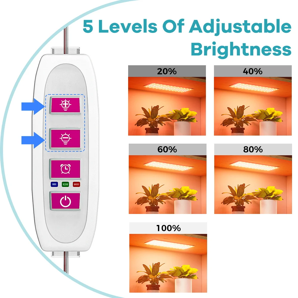 USB LED Pianta Coltiva La Luce Spettro Completo 5V Quantum Board Temporizzazione Auto On/Off Dimmerabile UV/IR Cactus Idroponico Vegs Coltiva La Lampada