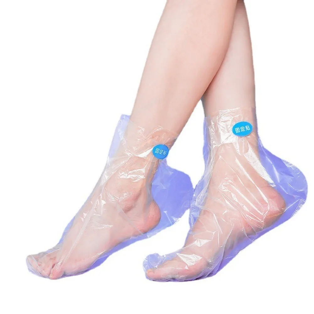 Sacs de pieds jetables transparents, 100/200/300/500 pièces, en plastique PE, pour prévenir les Infections, Film imperméable, masque pour les pieds, couvertures de SPA détox