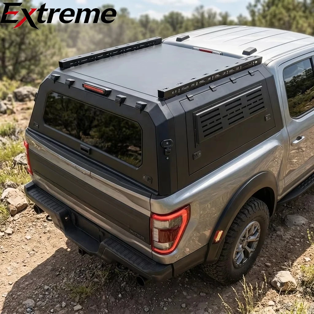 Customized Aluminum Alloy Camper Shell Pickup Hard Topper Canopy  for Toyota Tacoma/Hilux/ GMC Sierra1500/Nissan Titan